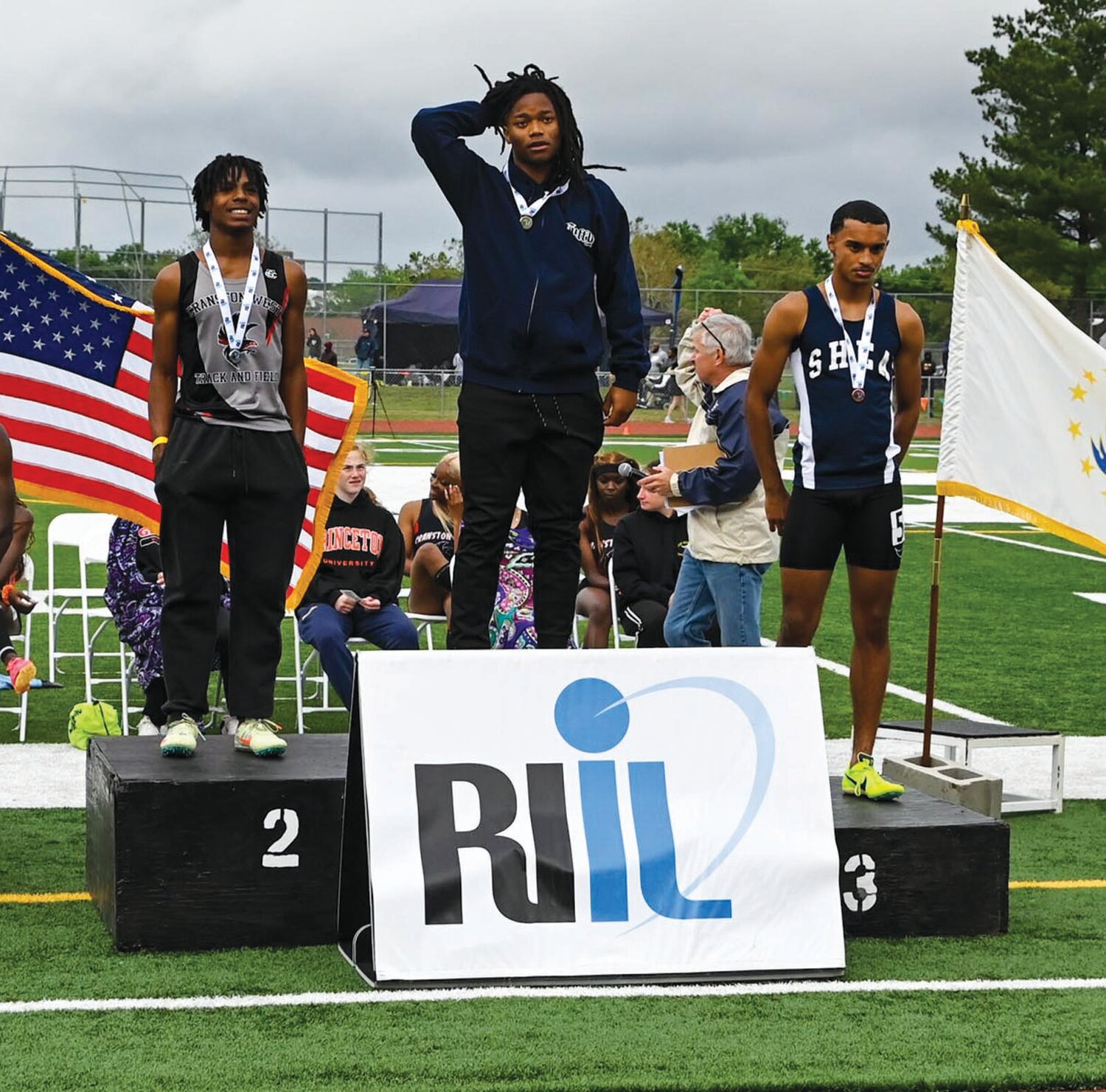 SECOND PLACE: West’s Alonso Parker-Sharpe (left) on the podium.
